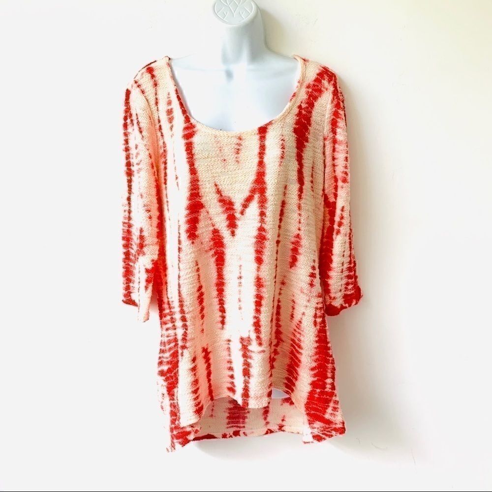 XVCI Anthropologie Isla Tie Dye High Low Top